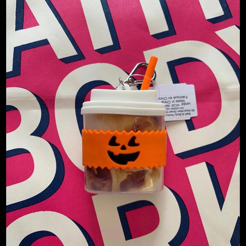 NWT Bath & Body Works Pumpkin Coffee Cup Pocketbac Holder